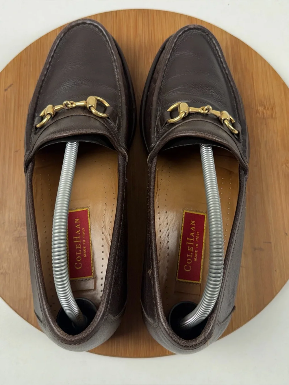 Cole Haan Made in Italy Ascot II Brown Leather Horsebit Loafers